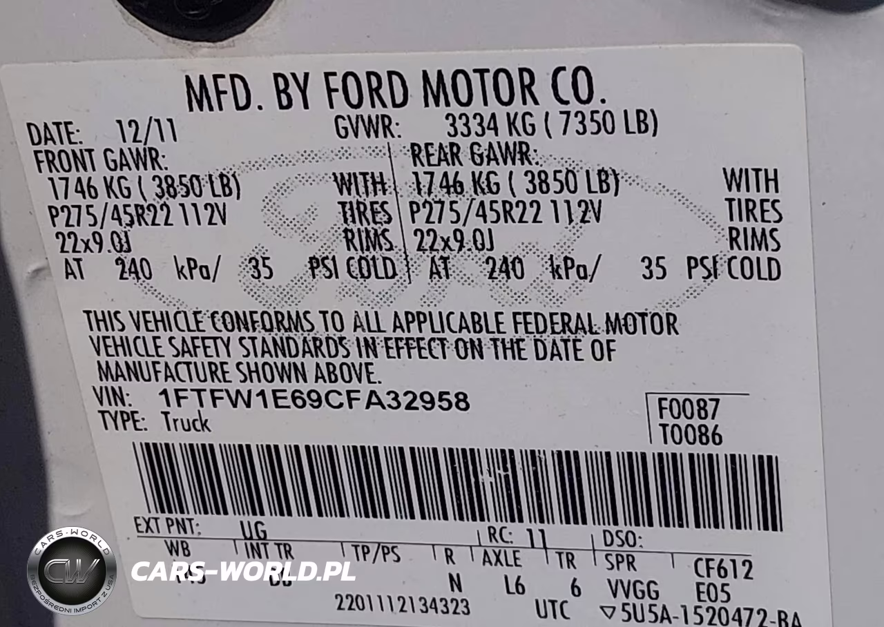 2012 Ford F-150 Harley-Davidson VIN:1FTFW1E69CFA32958 - 9