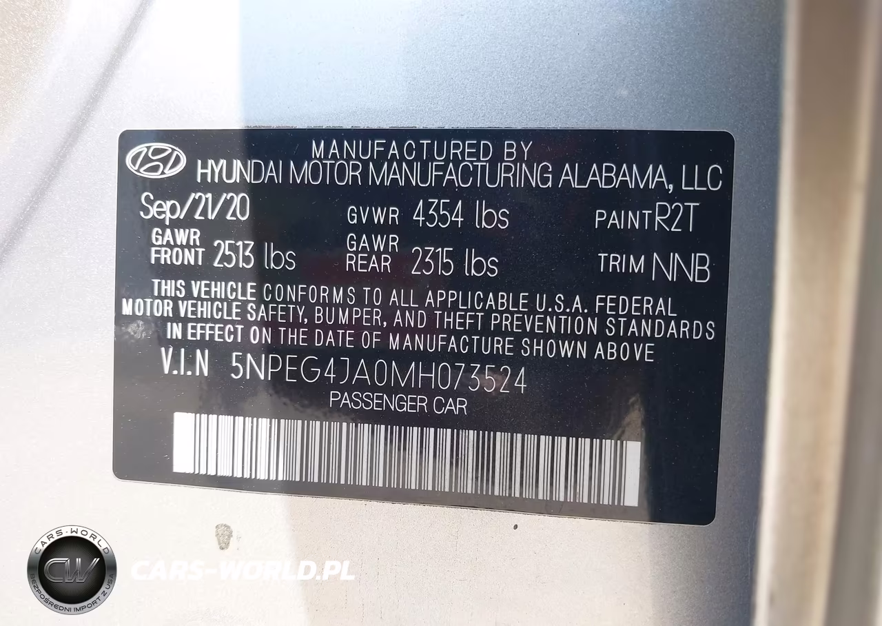 2021 Hyundai Sonata Se VIN:5NPEG4JA0MH073524 - 9