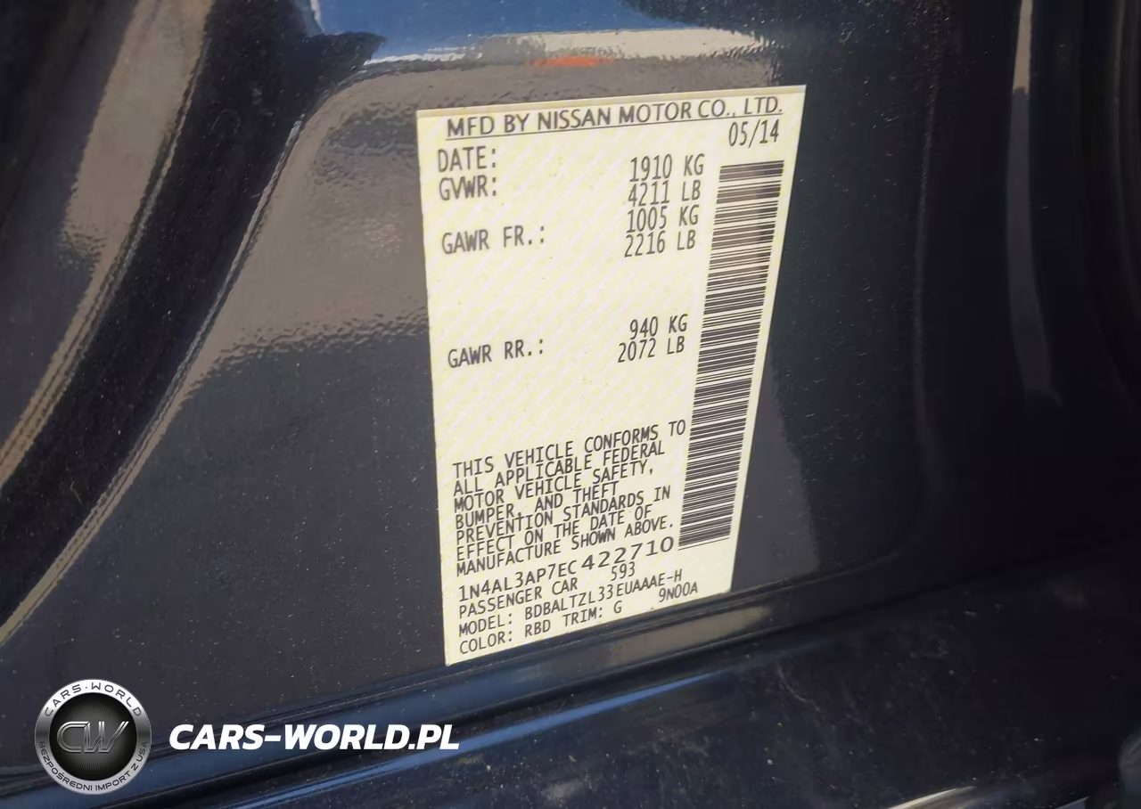 2014 Nissan Altima 2.5 Sv VIN:1N4AL3AP7EC422710 - 9
