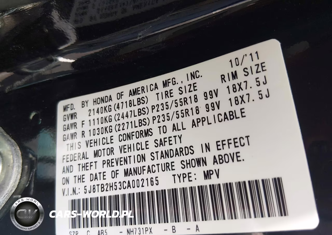 2012 Acura Rdx VIN:5J8TB2H53CA002165 - 9