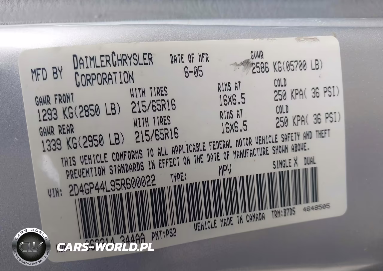 2005 Dodge Grand Caravan Sxt VIN:2D4GP44L95R600022 - 9