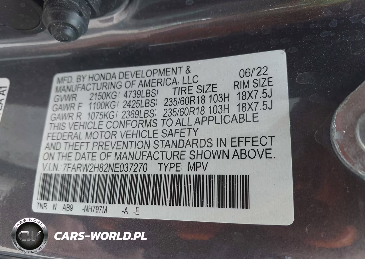 2022 Honda Cr-V Awd Ex-L VIN:7FARW2H82NE037270 - 9