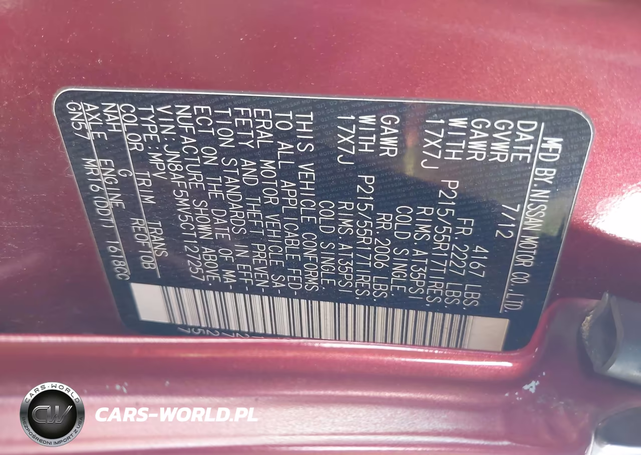2012 Nissan Juke Sv VIN:JN8AF5MV5CT127257 - 9