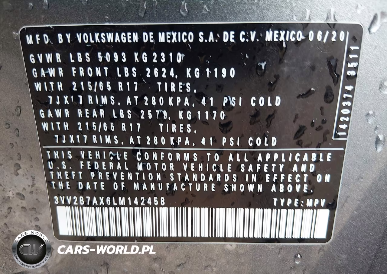 2020 Volkswagen Tiguan 2.0T Se-2.0T Se R-Line Black-2.0T Sel VIN:3VV2B7AX6LM142458 - 9