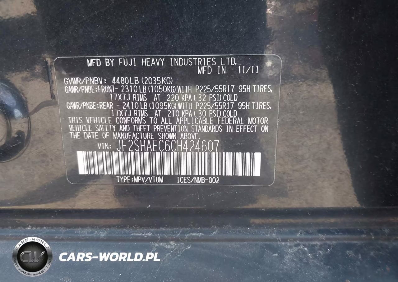 2012 Subaru Forester 2.5X Limited VIN:JF2SHAEC6CH424607 - 9