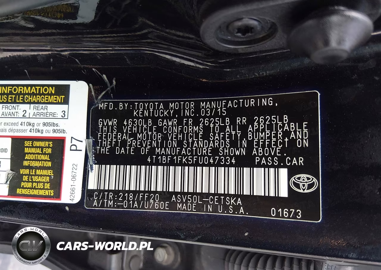 2015 Toyota Camry Se VIN:4T1BF1FK5FU047334 - 9