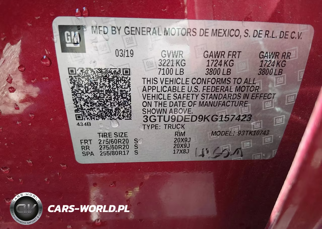 2019 GMC Sierra 1500 Slt VIN:3GTU9DED9KG157423 - 9