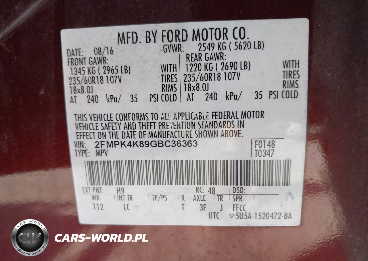 2016 Ford Edge Titanium VIN:2FMPK4K89GBC36363 - 9