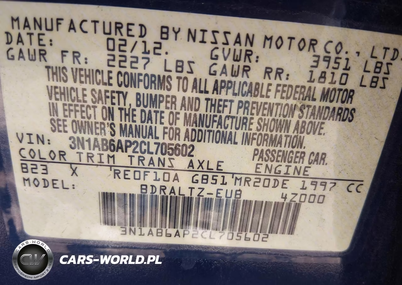 2012 Nissan Sentra 2.0 S VIN:3N1AB6AP2CL705602 - 9