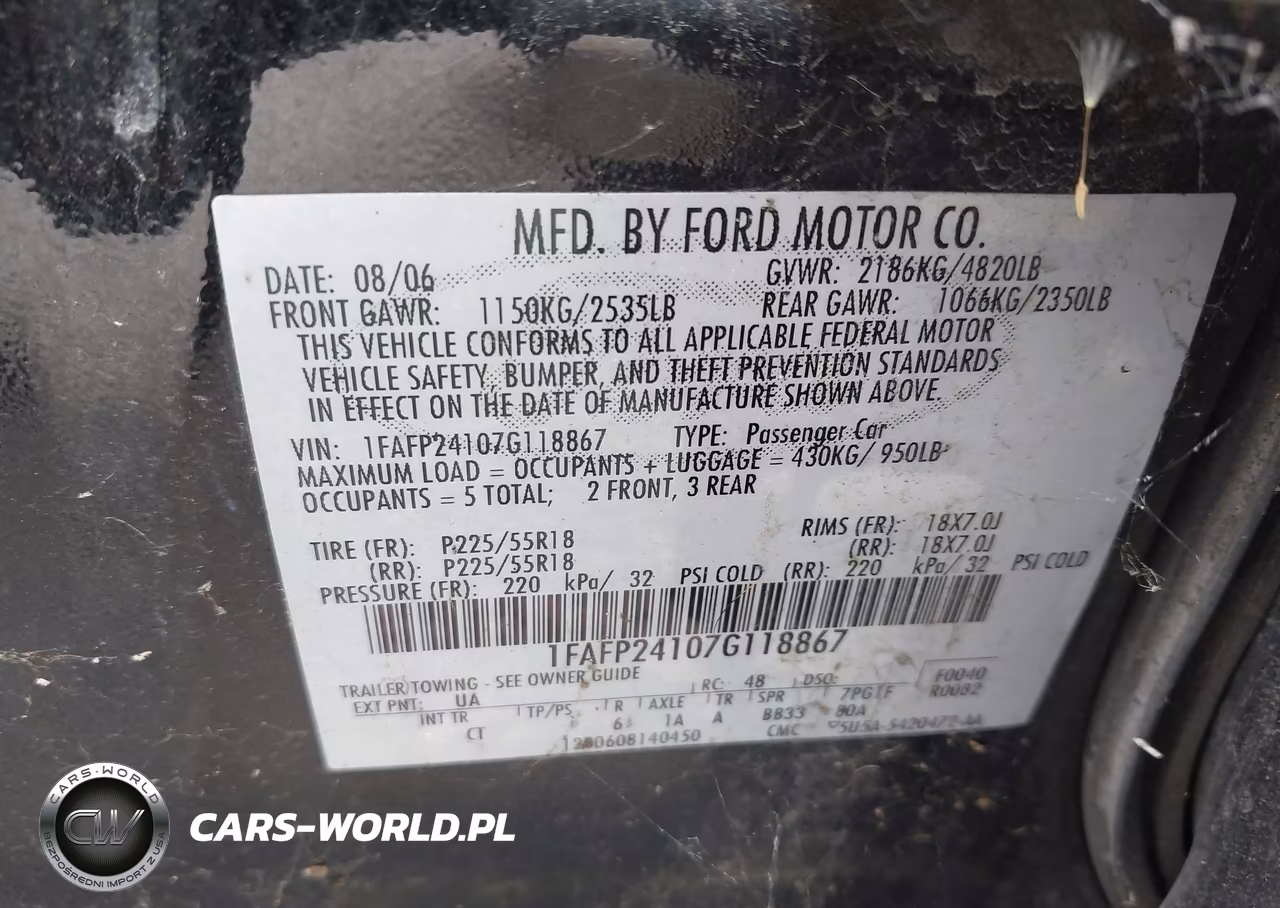 2007 Ford Five Hundred Sel VIN:1FAFP24107G118867 - 9