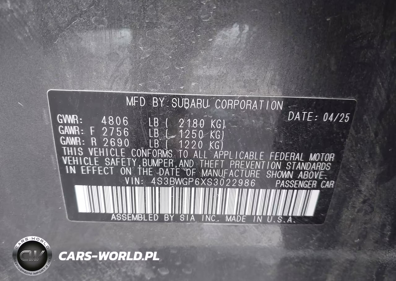 2025 Subaru Legacy Touring Xt VIN:4S3BWGP6XS3022986 - 9