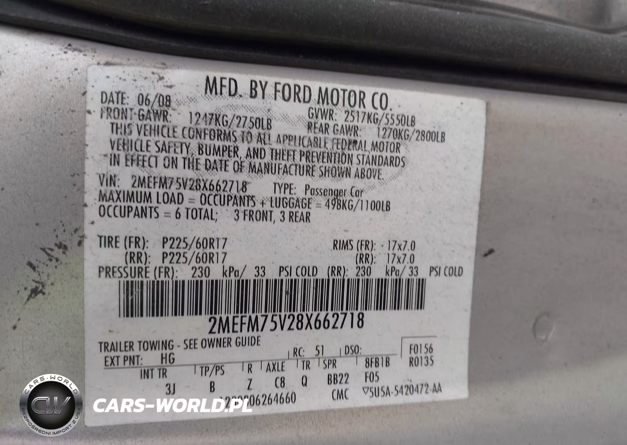 2008 Mercury Grand Marquis Ls VIN:2MEFM75V28X662718 - 9