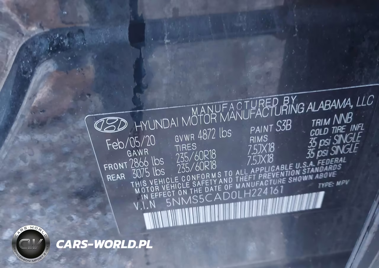 2020 Hyundai Santa Fe Limited VIN:5NMS5CAD0LH224161 - 9