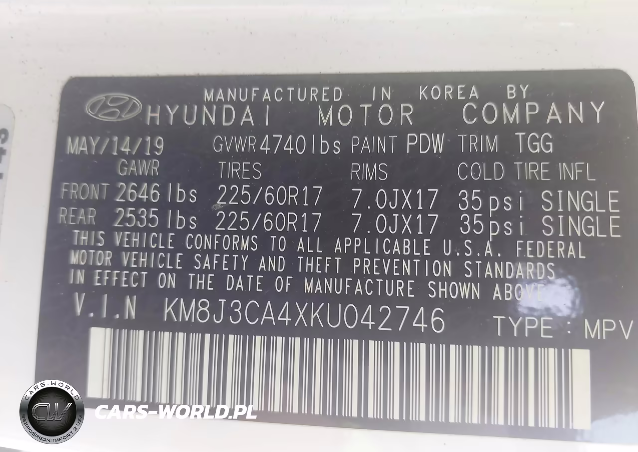 2019 Hyundai Tucson Value VIN:KM8J3CA4XKU042746 - 9