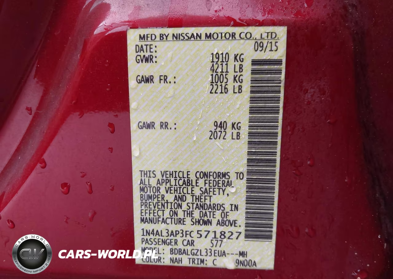 2015 Nissan Altima 2.5 S VIN:1N4AL3AP3FC571827 - 9