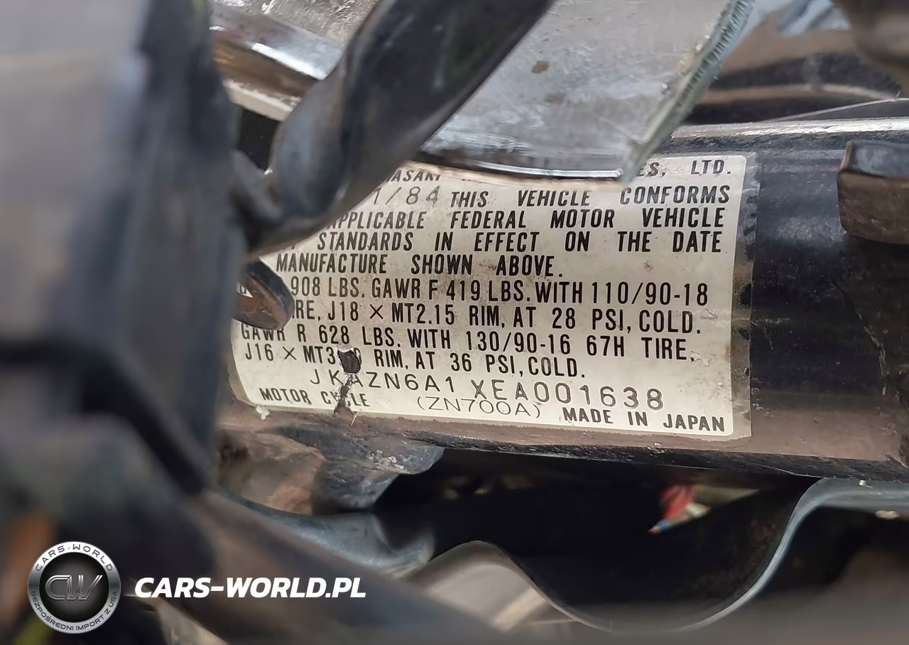1984 Kawasaki Zn700 VIN:JKAZN6A1XEA001638 - 10