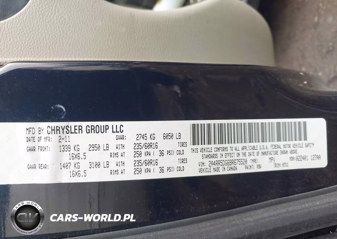 2011 Chrysler Town & Country Touring VIN:2A4RR5DG6BR675520 - 9