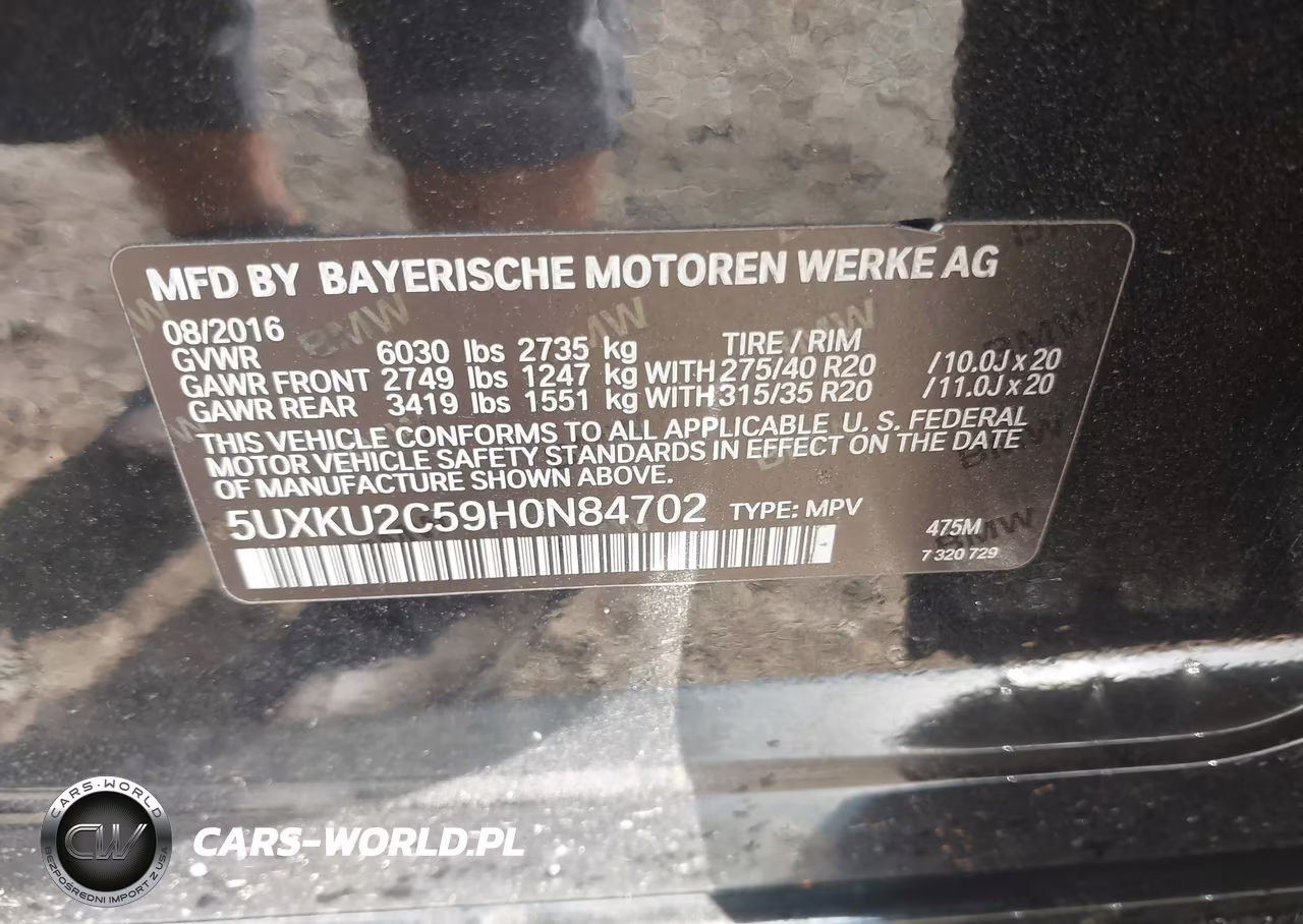 2017 BMW X6 xDrive35I VIN:5UXKU2C59H0N84702 - 9