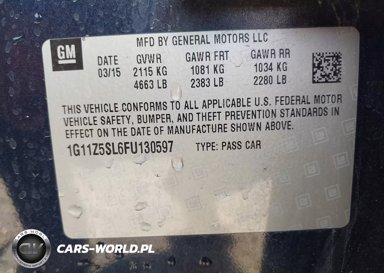 2015 Chevrolet Impala Ls VIN:1G11Z5SL6FU130597 - 9