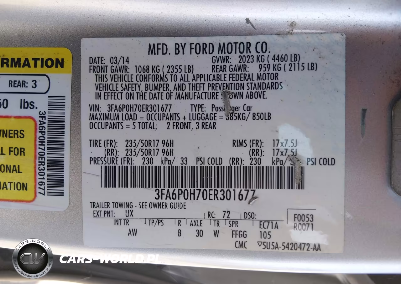 2014 Ford Fusion Se VIN:3FA6P0H70ER301677 - 9