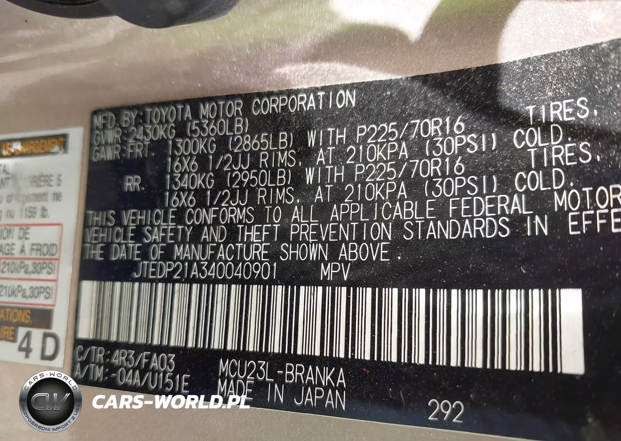 2004 Toyota Highlander V6 VIN:JTEDP21A340040901 - 9