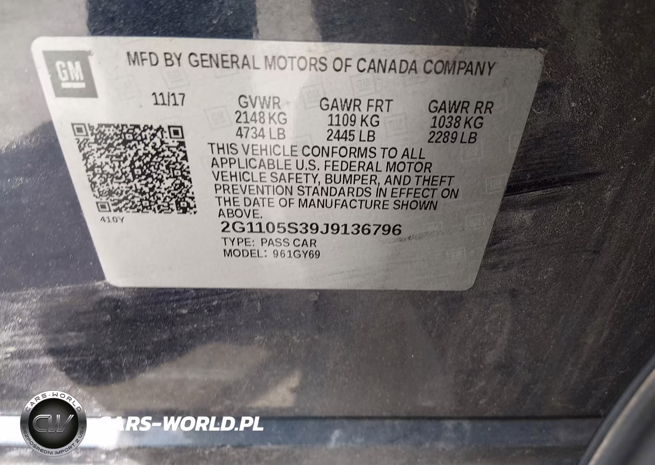 2018 Chevrolet Impala 1Lt VIN:2G1105S39J9136796 - 9