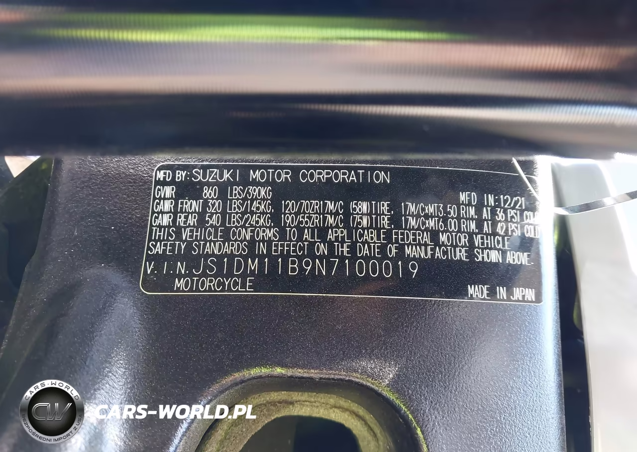 2022 Suzuki Gsx-R1000 VIN:JS1DM11B9N7100019 - 10