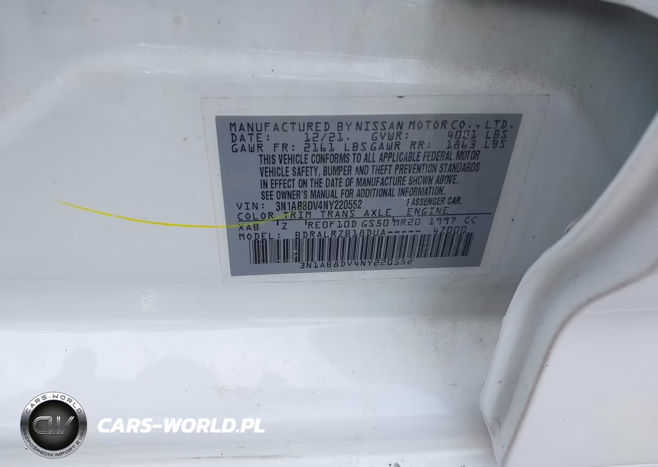 2022 Nissan Sentra Sr Xtronic Cvt VIN:3N1AB8DV4NY220552 - 9