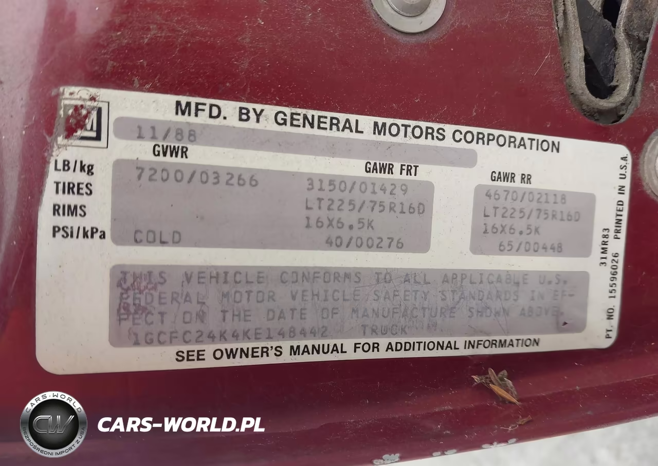 1989 Chevrolet Gmt-400 C2500 VIN:1GCFC24K4KE148442 - 9