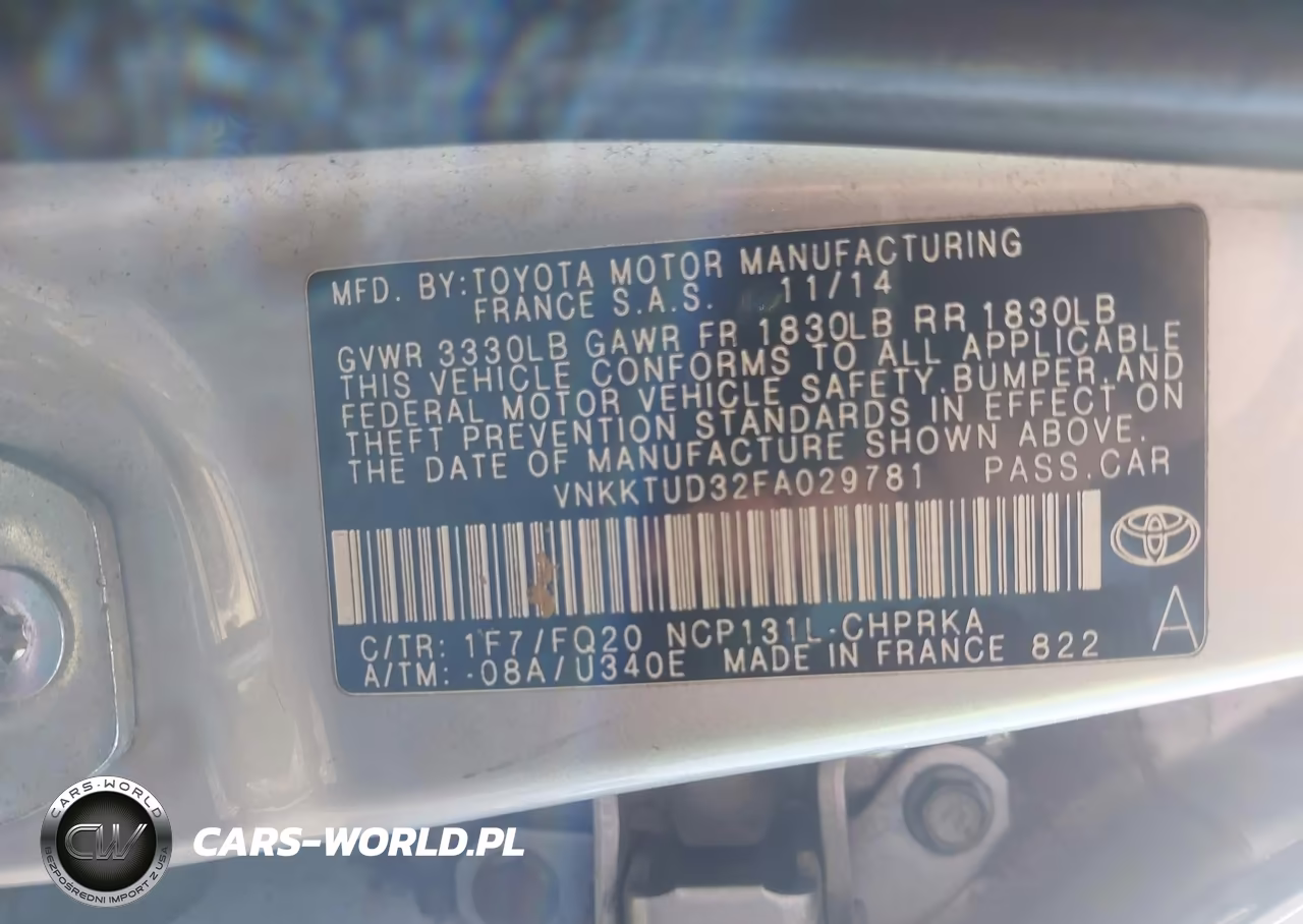2015 Toyota Yaris L VIN:VNKKTUD32FA029781 - 9