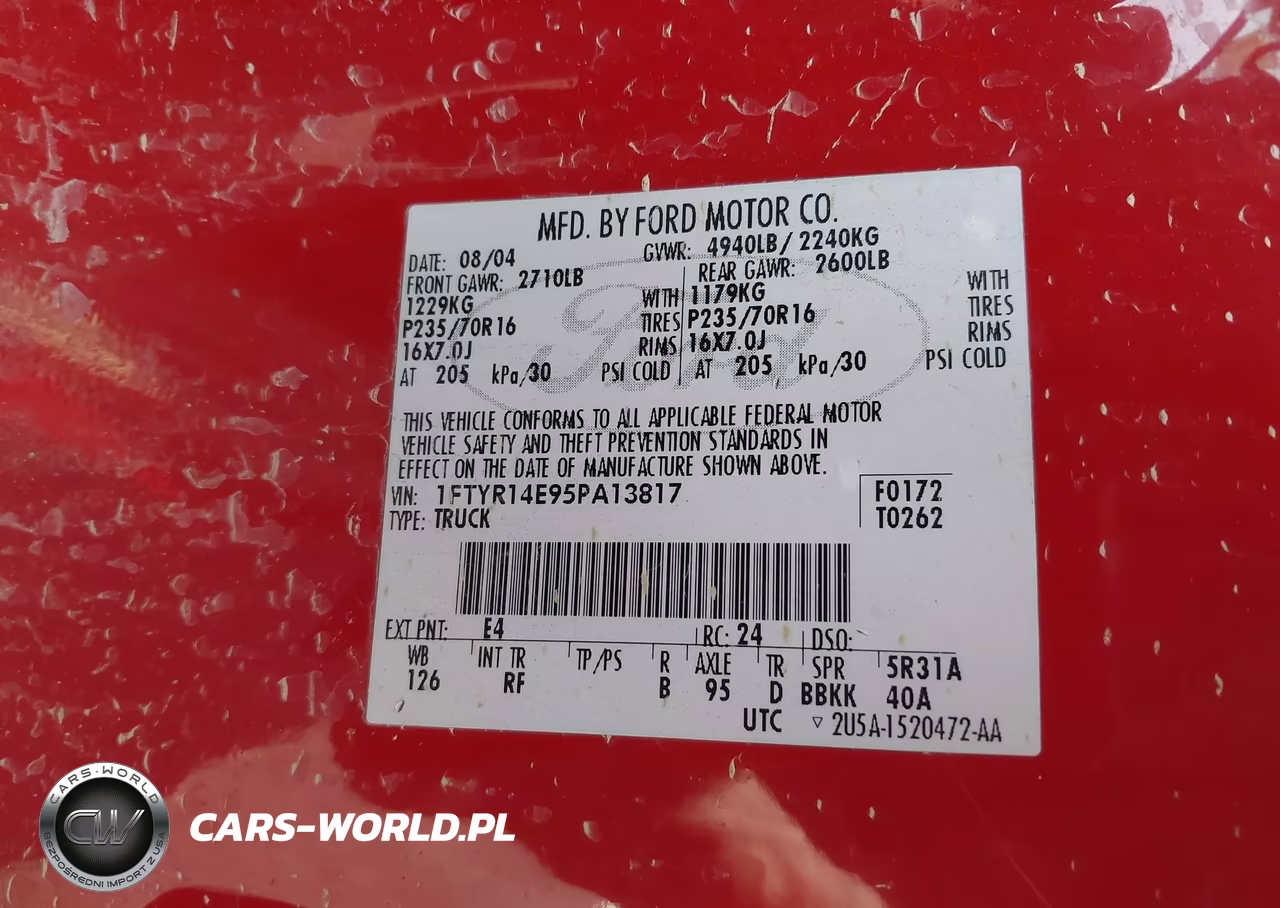 2005 Ford Ranger Edge-Stx-Xl-Xlt VIN:1FTYR14E95PA13817 - 9