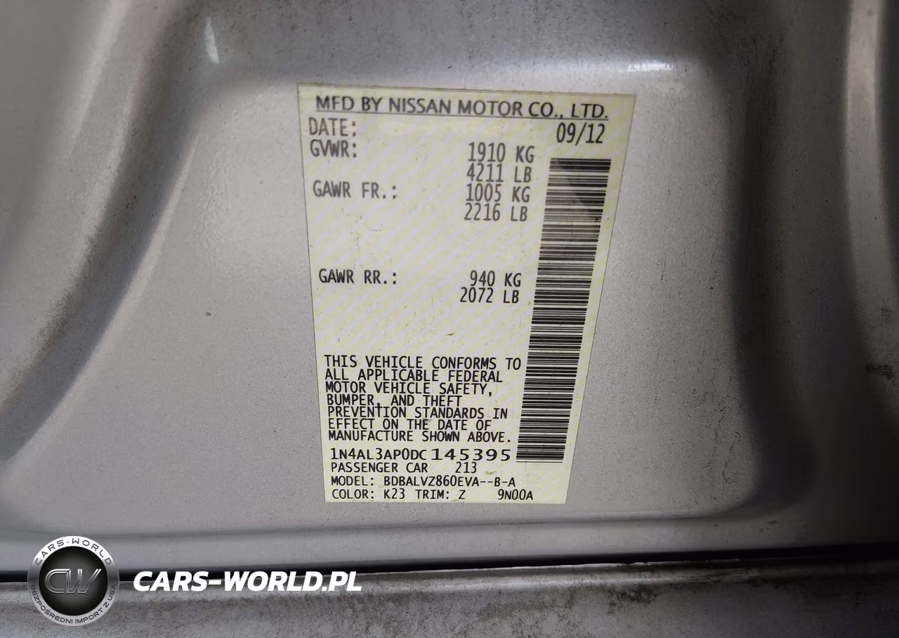 2013 Nissan Altima 2.5 Sl VIN:1N4AL3AP0DC145395 - 9