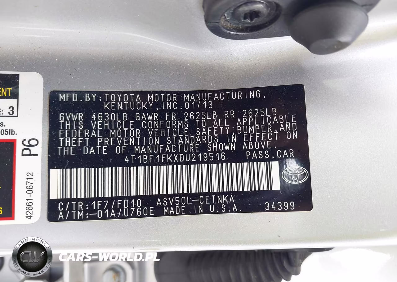 2013 Toyota Camry Le VIN:4T1BF1FKXDU219516 - 9