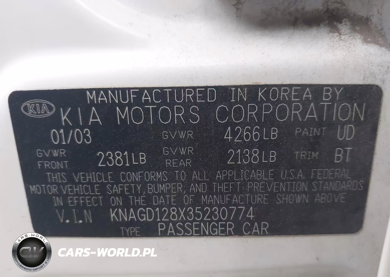 2003 Kia Optima Lx V6-Se V6 VIN:KNAGD128X35230774 - 9