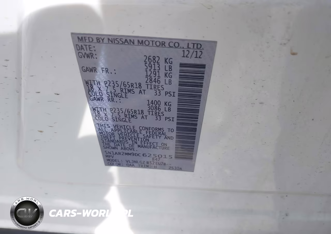2013 Nissan Pathfinder Sl VIN:5N1AR2MM9DC625015 - 9