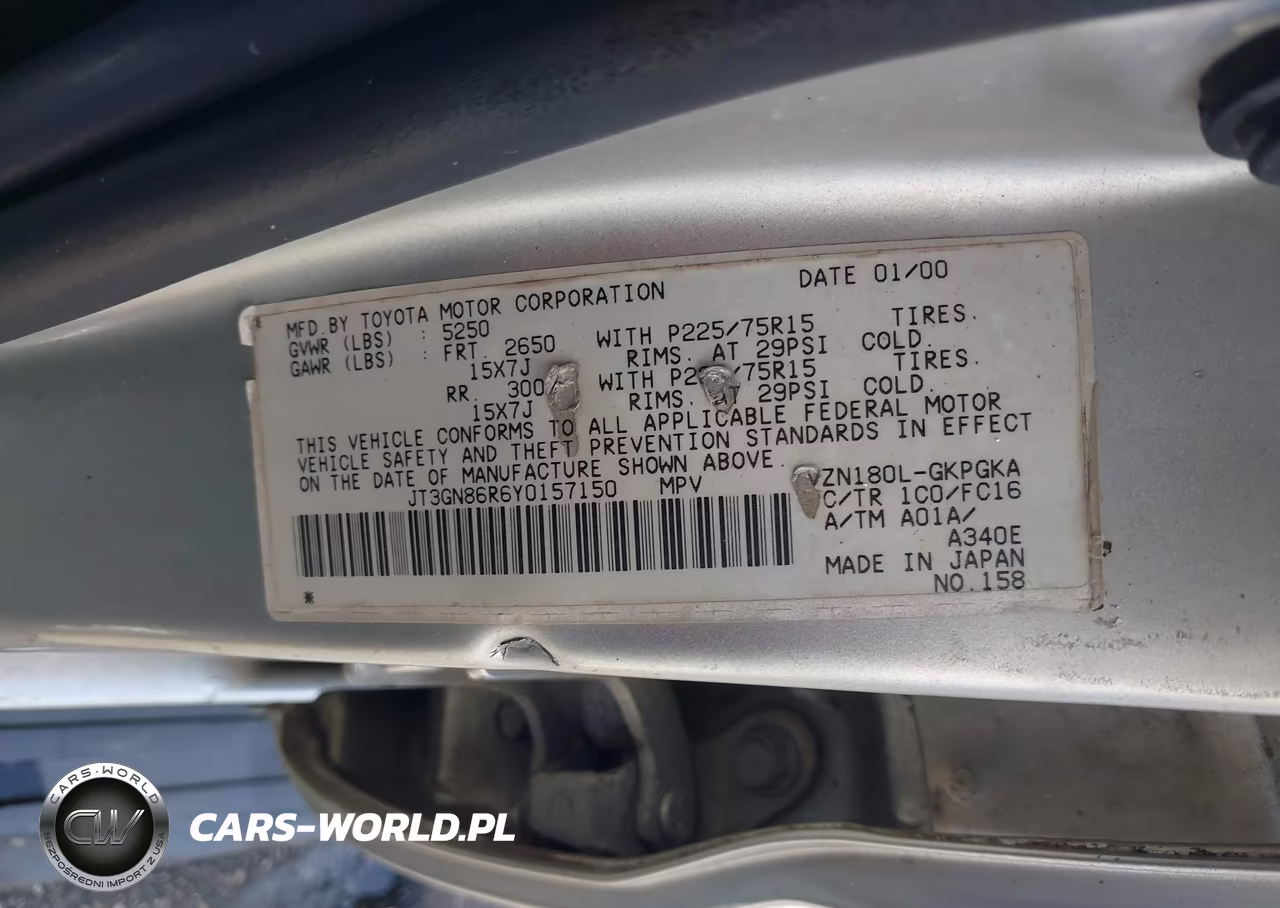 2000 Toyota 4Runner Sr5 V6 VIN:JT3GN86R6Y0157150 - 9