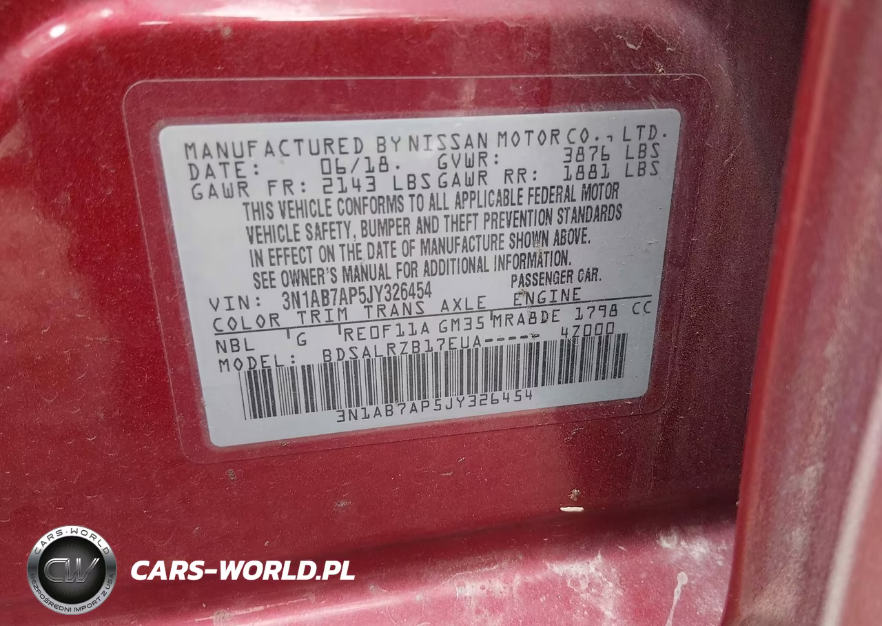 2018 Nissan Sentra Sr VIN:3N1AB7AP5JY326454 - 9