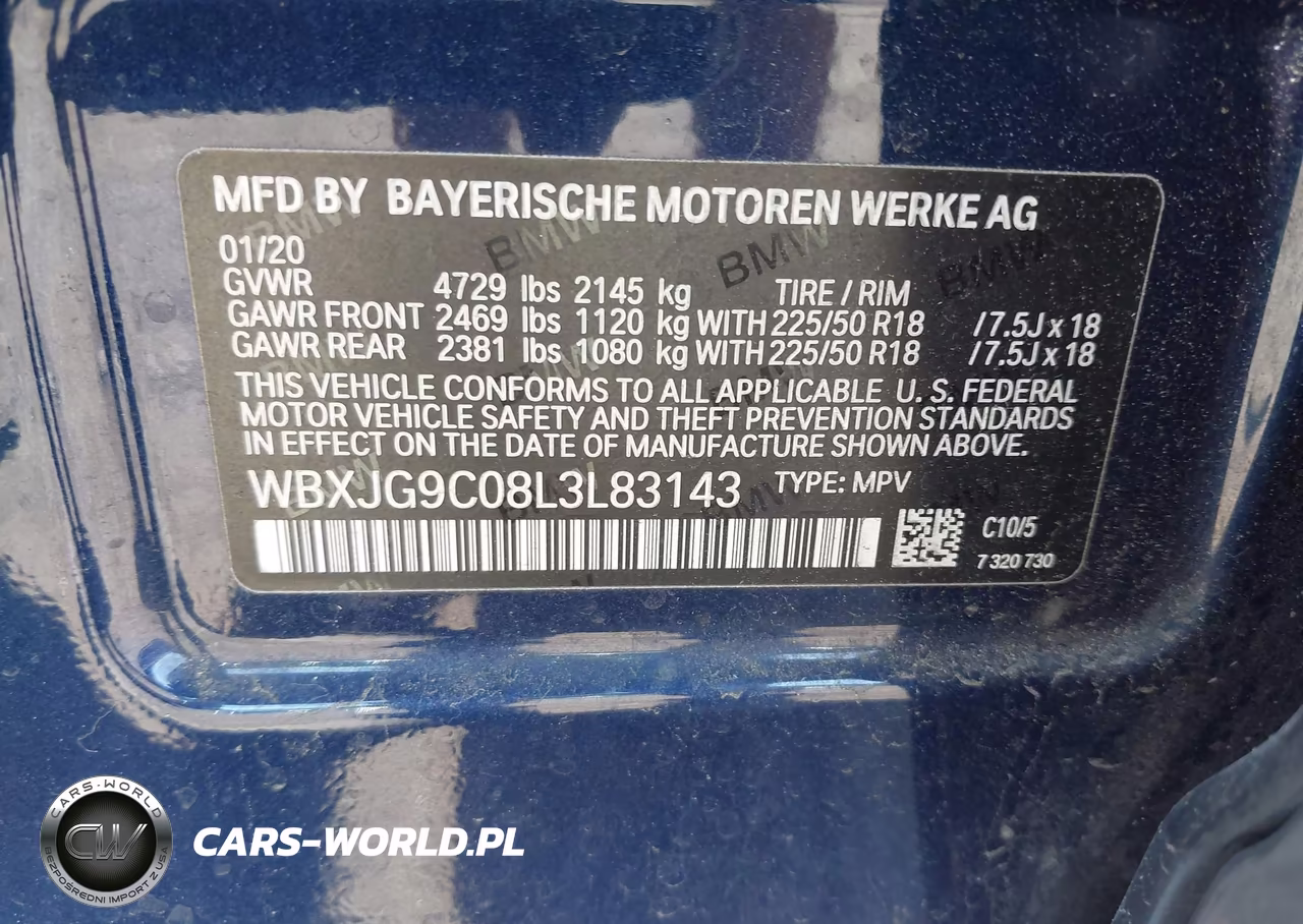 2020 BMW X1 xDrive28I VIN:WBXJG9C08L3L83143 - 9