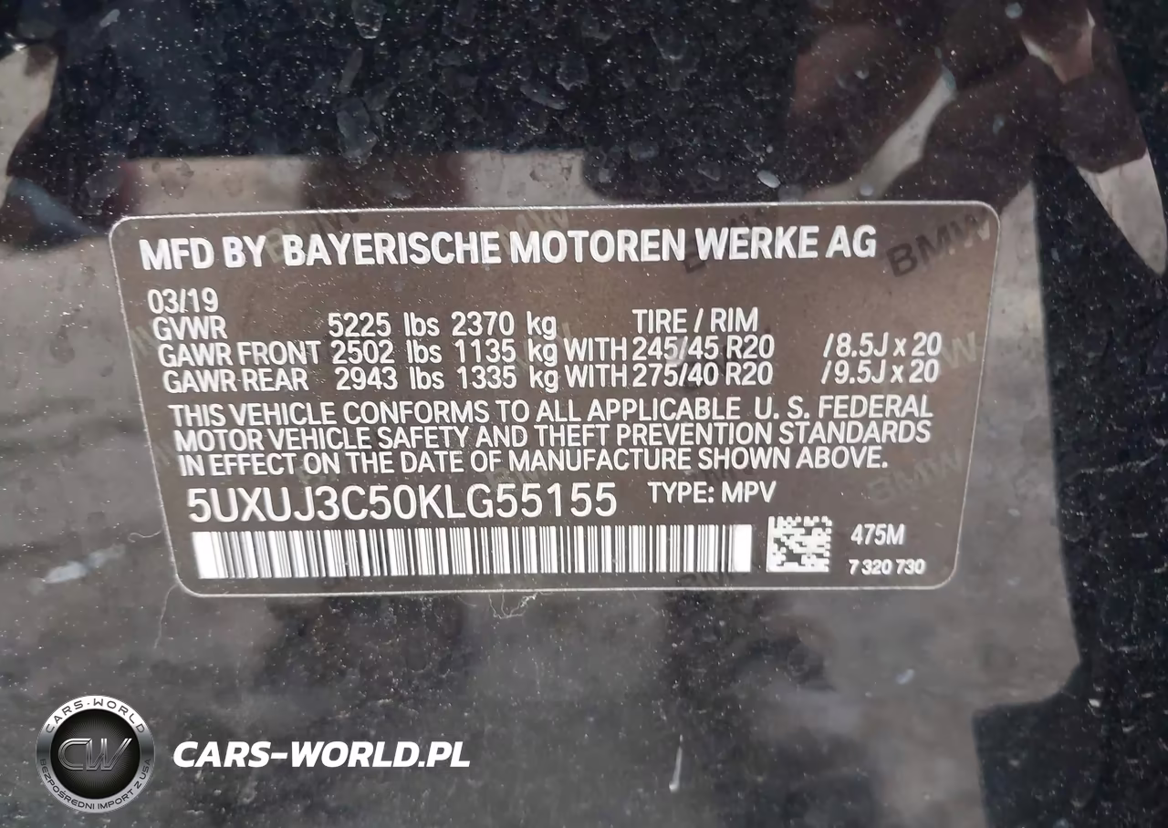 2019 BMW X4 xDrive30I VIN:5UXUJ3C50KLG55155 - 9