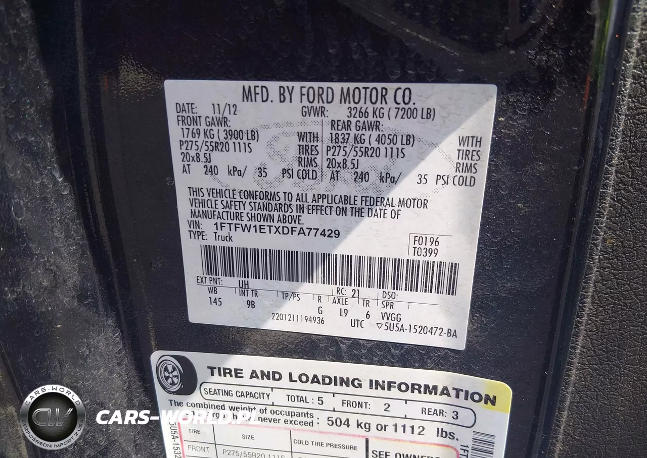 2013 Ford F-150 Platinum VIN:1FTFW1ETXDFA77429 - 9