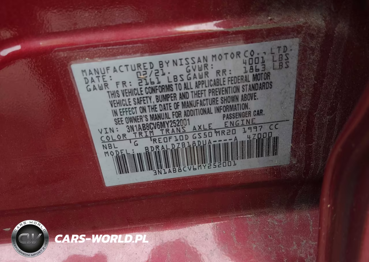 2021 Nissan Sentra Sv Xtronic Cvt VIN:3N1AB8CV6MY252001 - 9