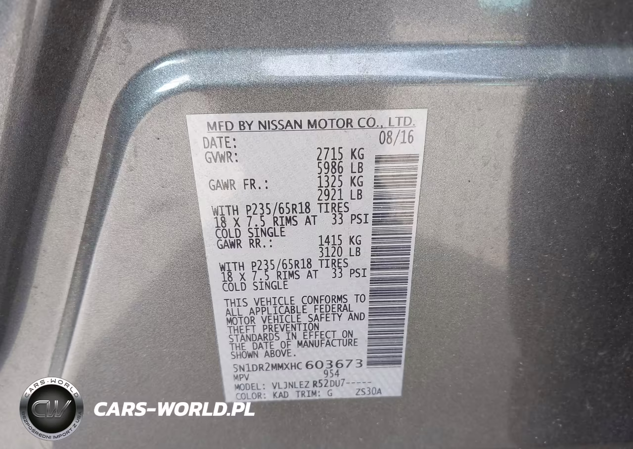 2017 Nissan Pathfinder Platinum-S-Sl-Sv VIN:5N1DR2MMXHC603673 - 9