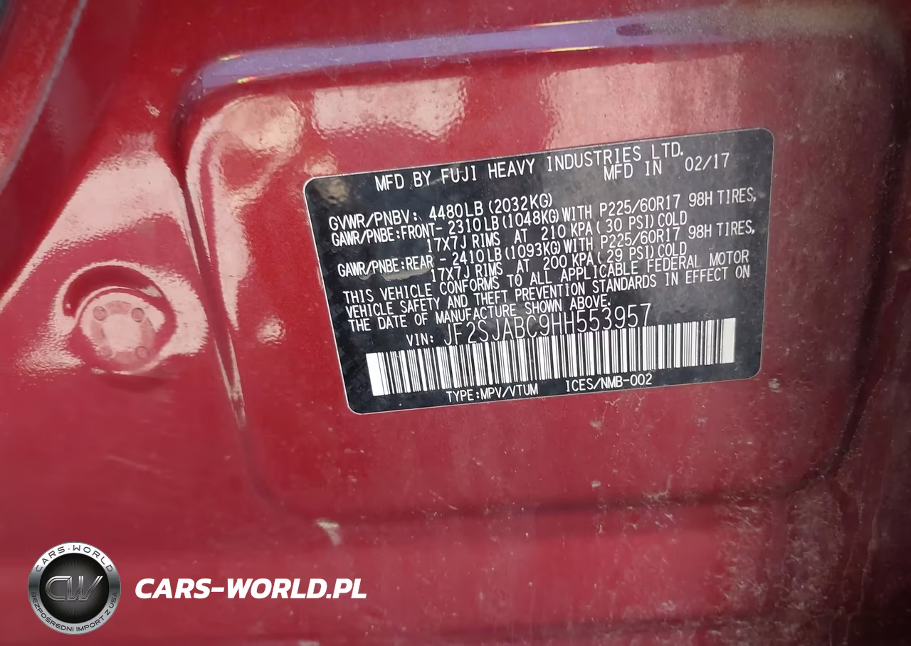 2017 Subaru Forester 2.5I VIN:JF2SJABC9HH553957 - 9