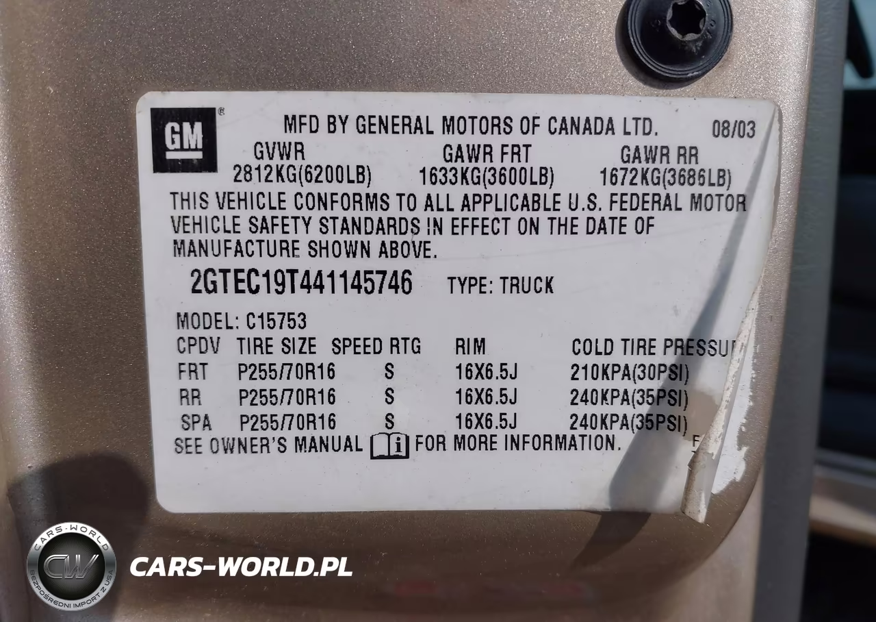 2004 GMC Sierra 1500 Sle VIN:2GTEC19T441145746 - 9