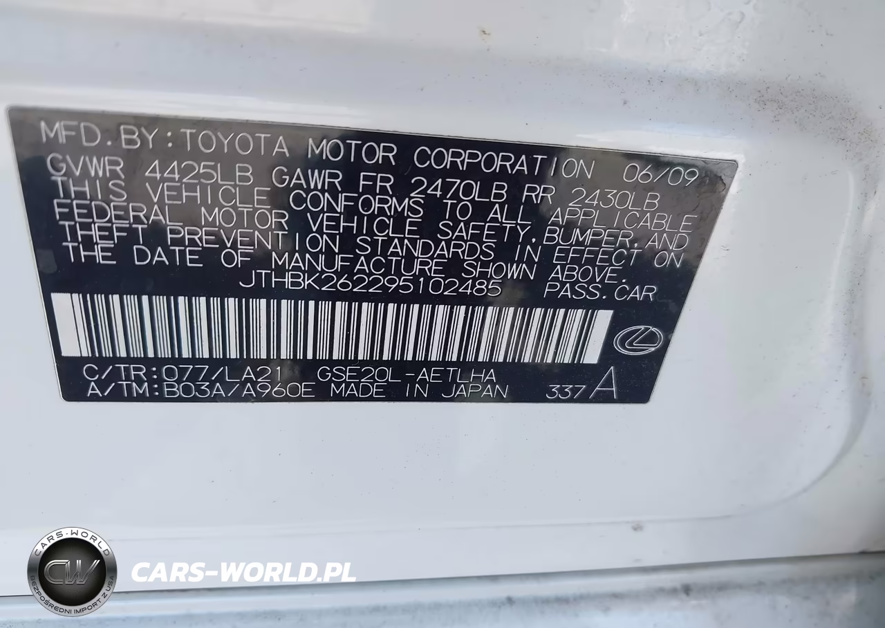 2009 Lexus Is 250 VIN:JTHBK262295102485 - 9