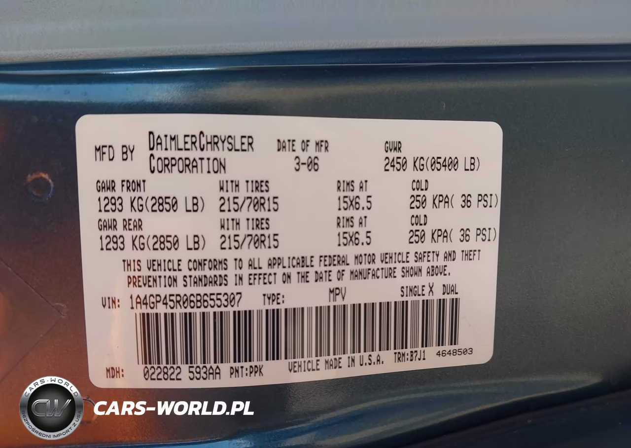 2006 Chrysler Town & Country VIN:1A4GP45R06B655307 - 9