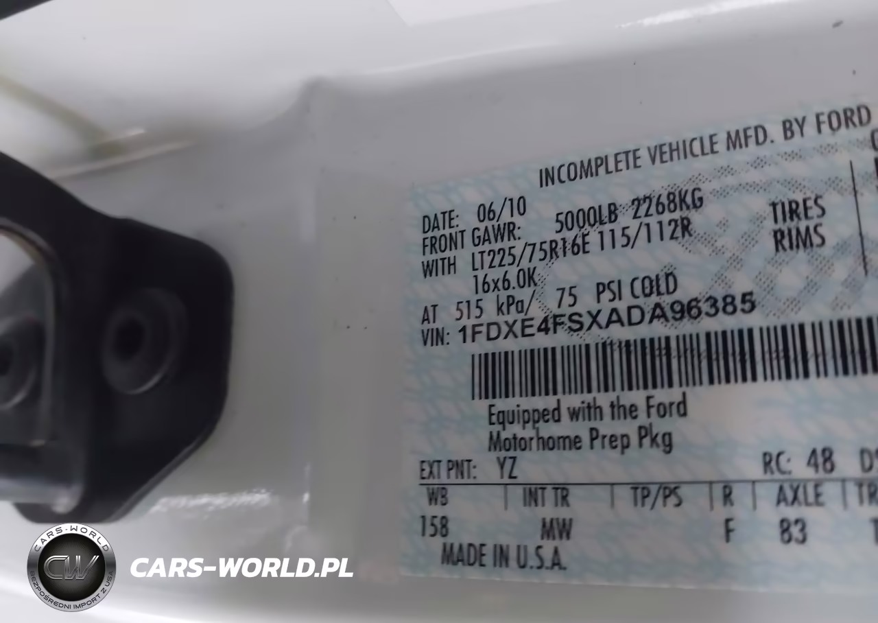 2010 Ford E-450 Cutaway VIN:1FDXE4FSXADA96385 - 8