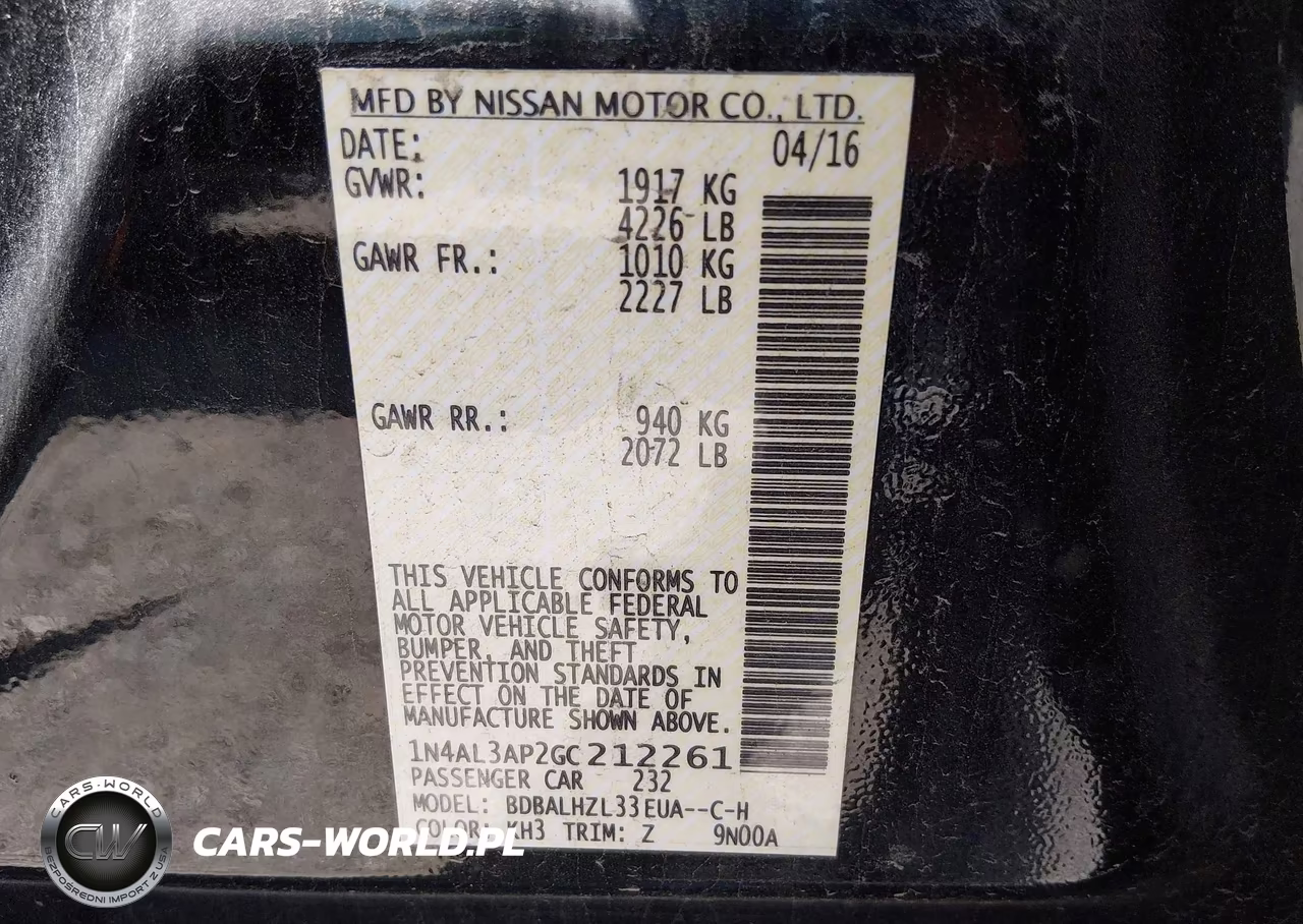 2016 Nissan Altima 2.5 Sr VIN:1N4AL3AP2GC212261 - 9