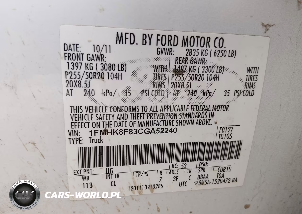 2012 Ford Explorer Limited VIN:1FMHK8F83CGA52240 - 9