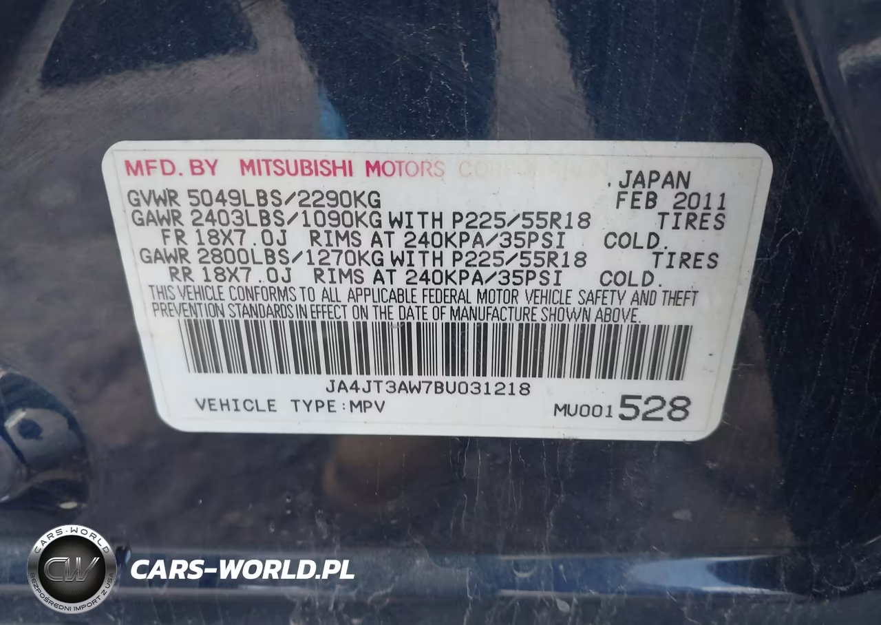 2011 Mitsubishi Outlander Se VIN:JA4JT3AW7BU031218 - 9